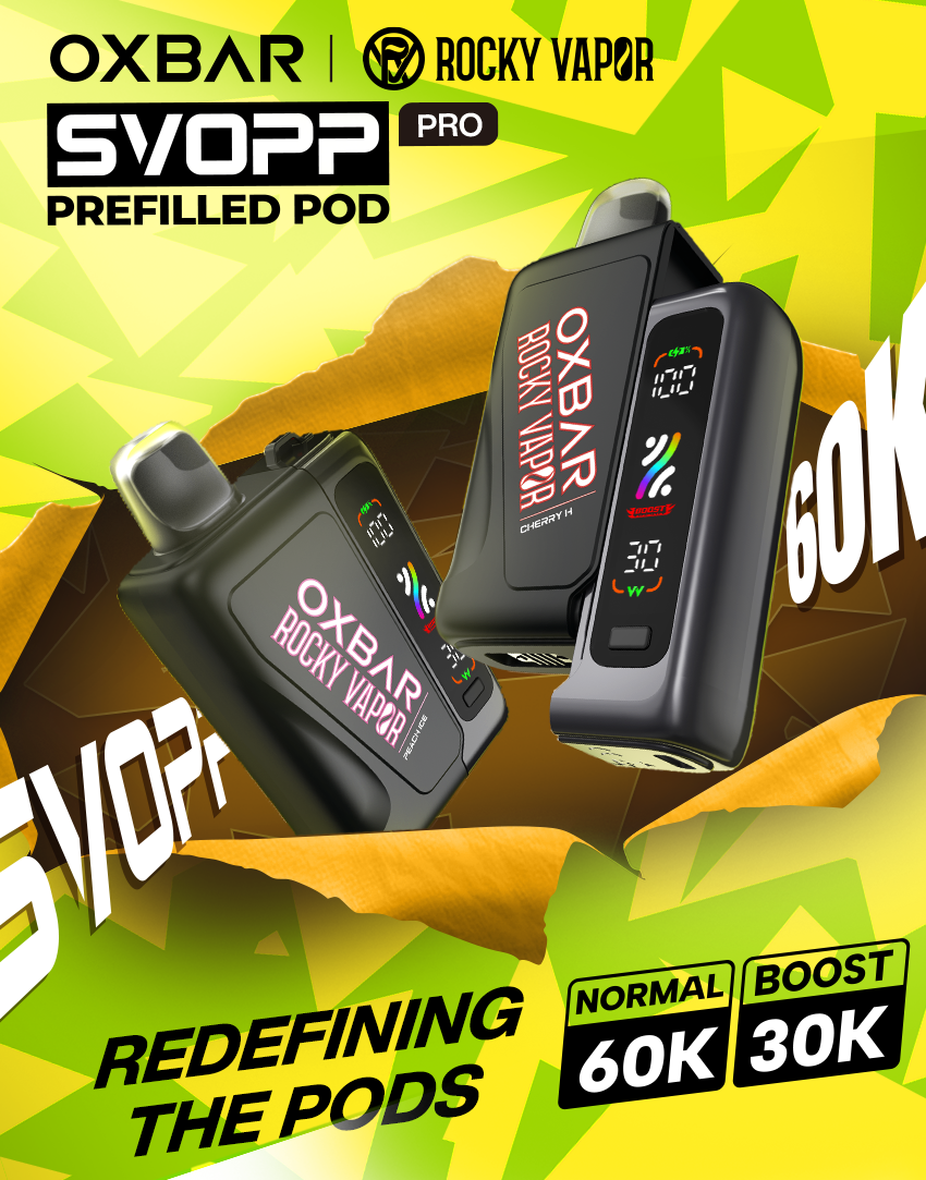 Svopp Rocky Vapor Oxbar 60k Prefilled Pods (BATTERY NOT INCLUDED)