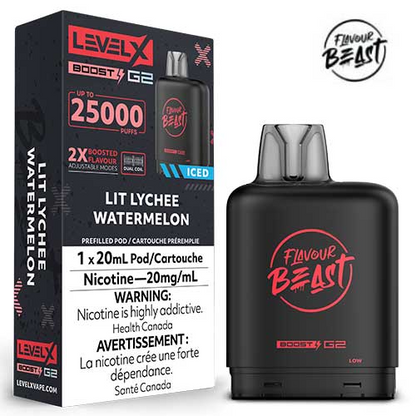 Level X BOOST &amp; BOOST G2 Flavour Beast Pod 15-25k (BATTERY NOT INCLUDED) Provincially stamped