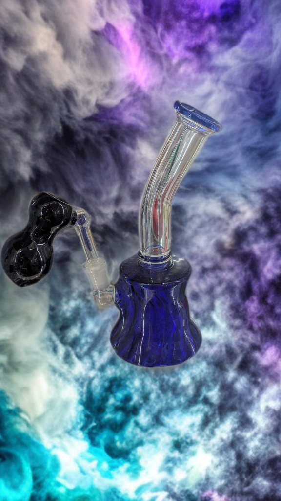 7-Inch Blue Mini Glass Dab Rig