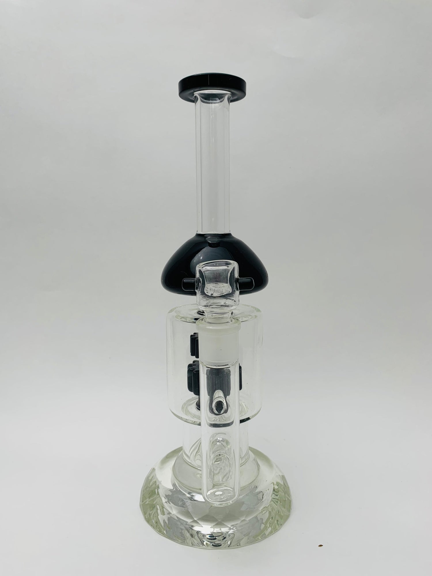 Diamond Base Gear Perc Bongs - Black