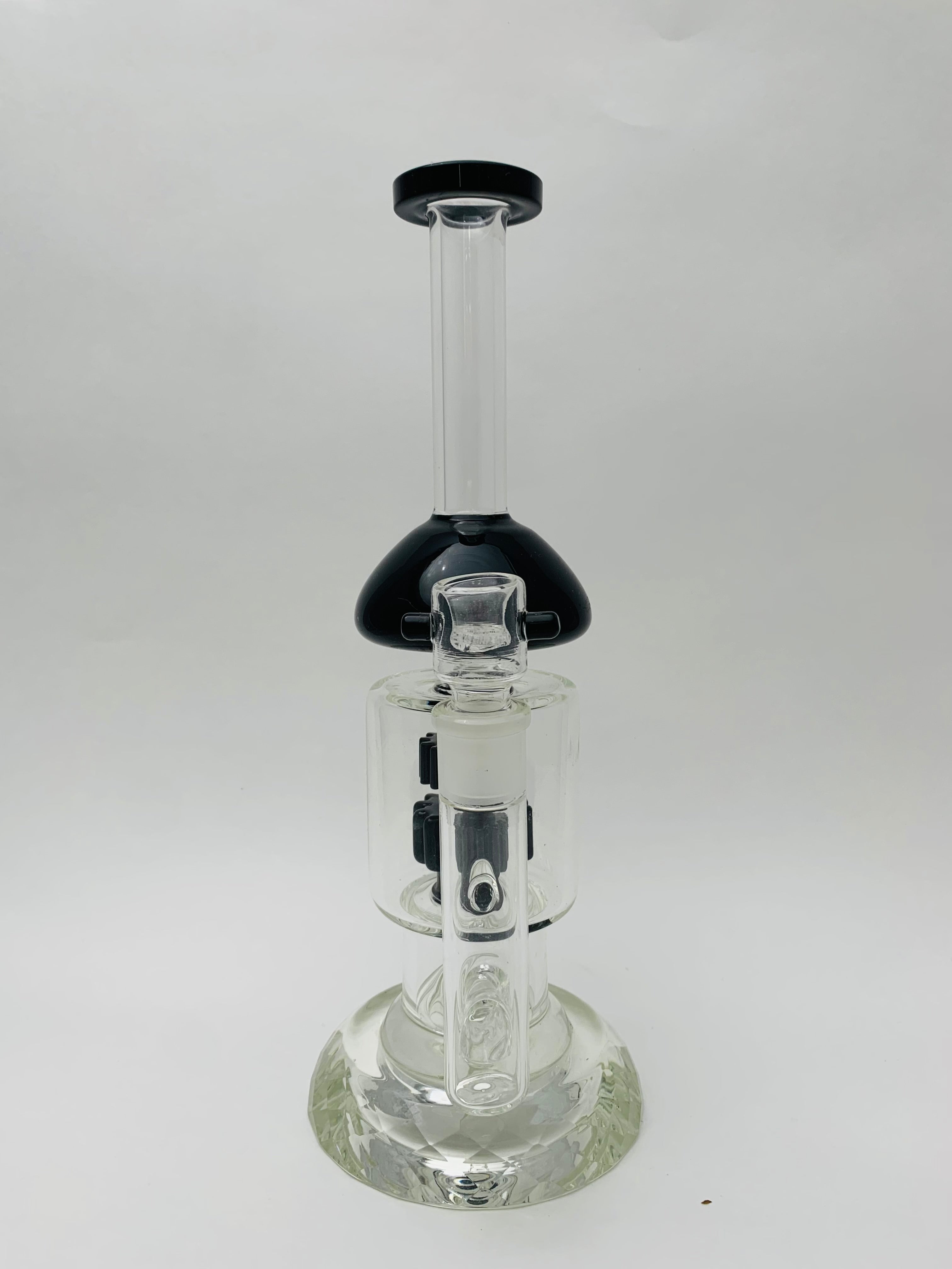 Diamond Base Gear Perc Bongs - Black