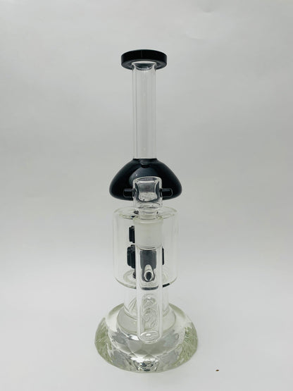 Diamond Base Gear Perc Bongs - Black