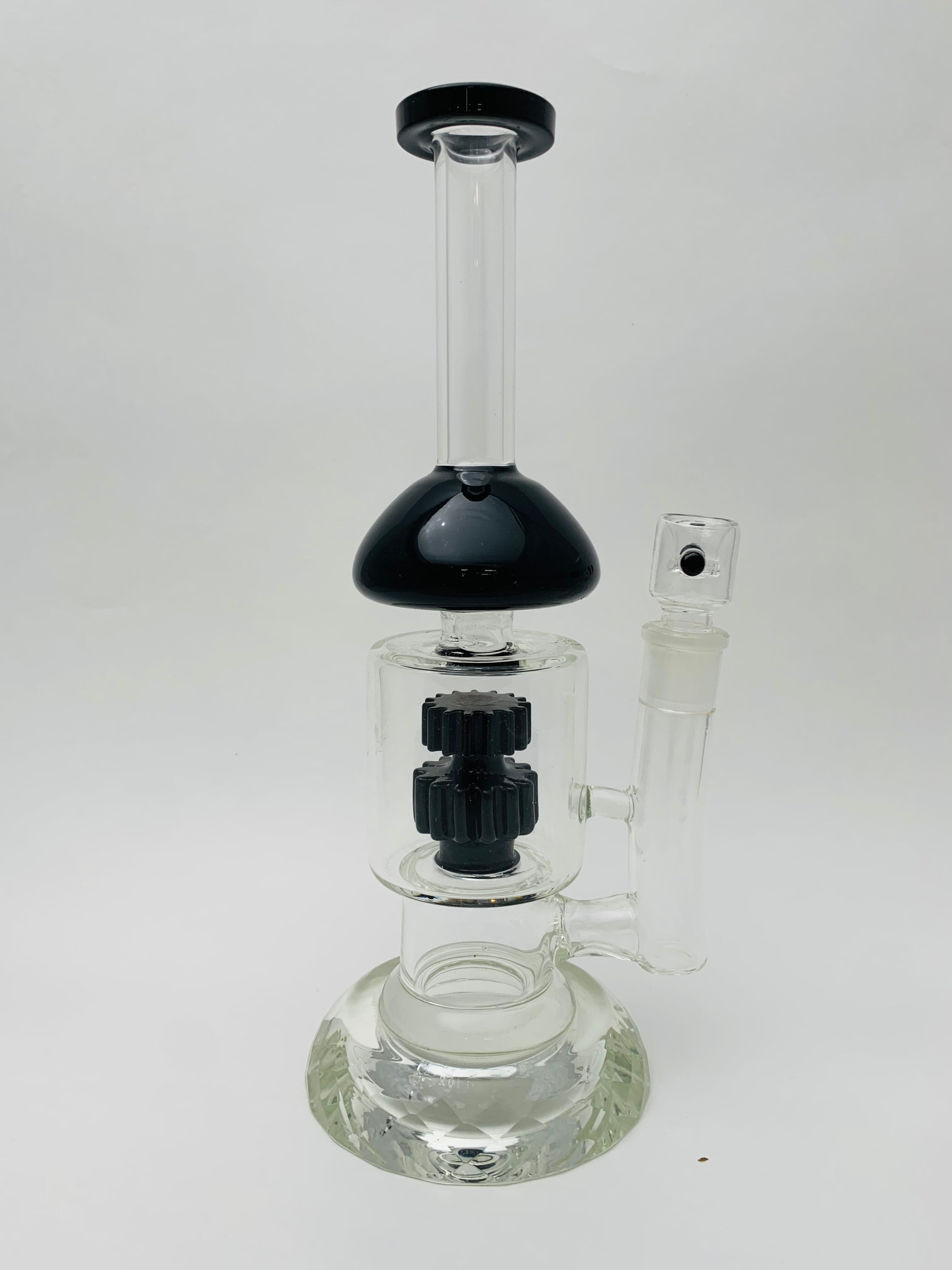 Diamond Base Gear Perc Bongs - Black