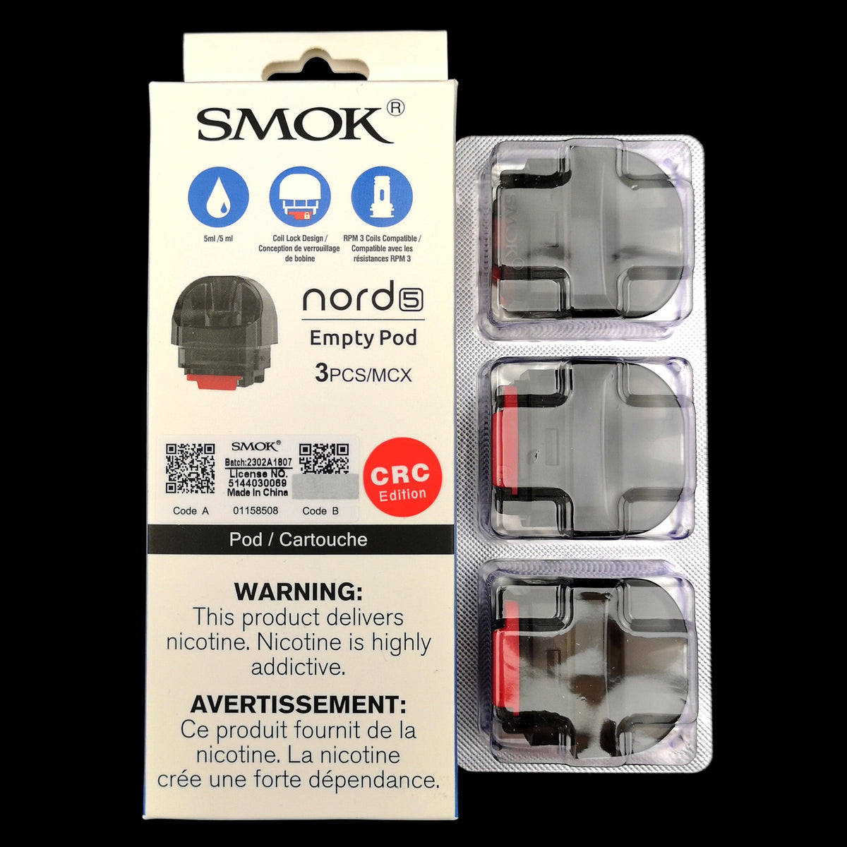 SMOK Nord 5 Empty Replacement Pods – 3-Pack