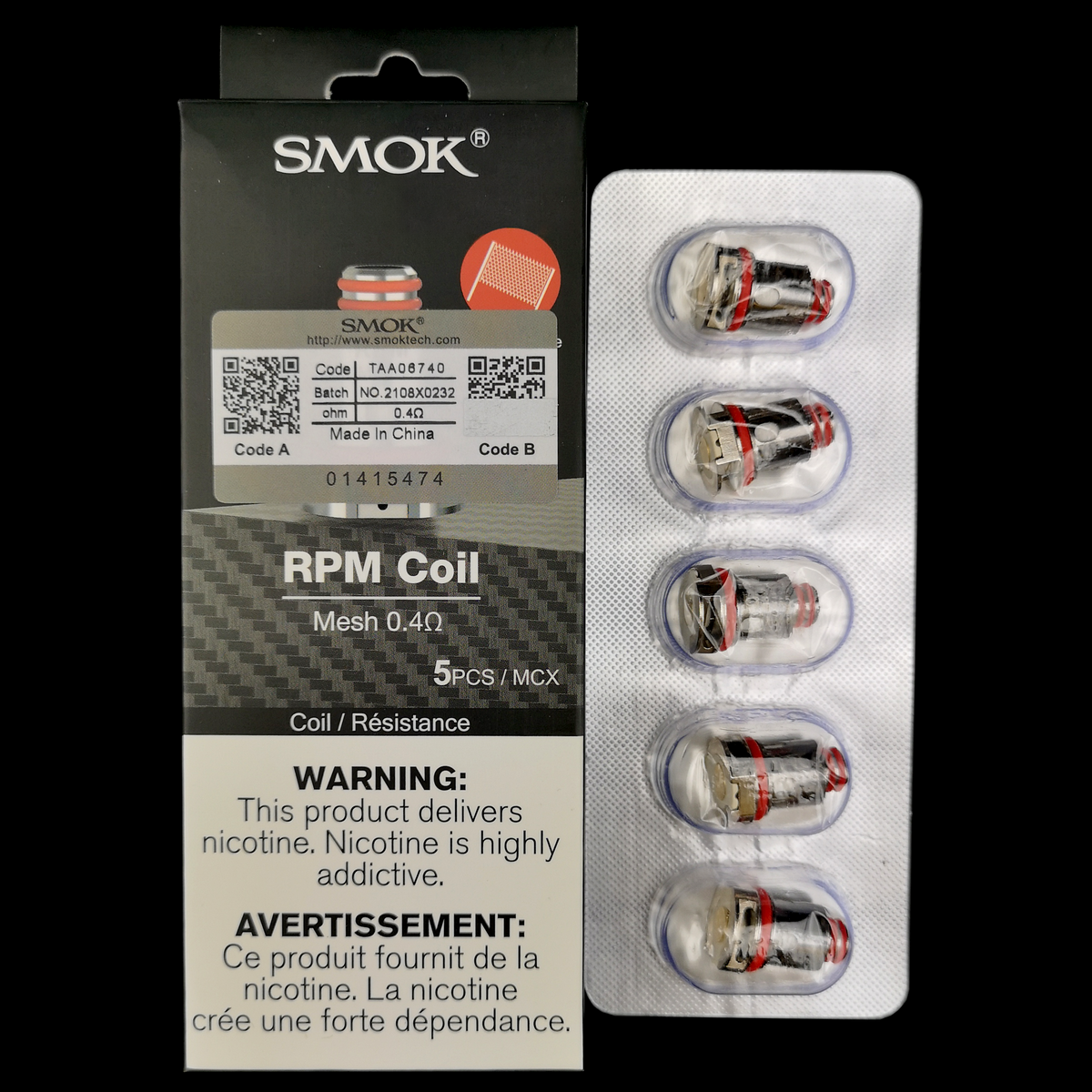 SMOK RPM Replacement Coils – 5-Pack – product view 4